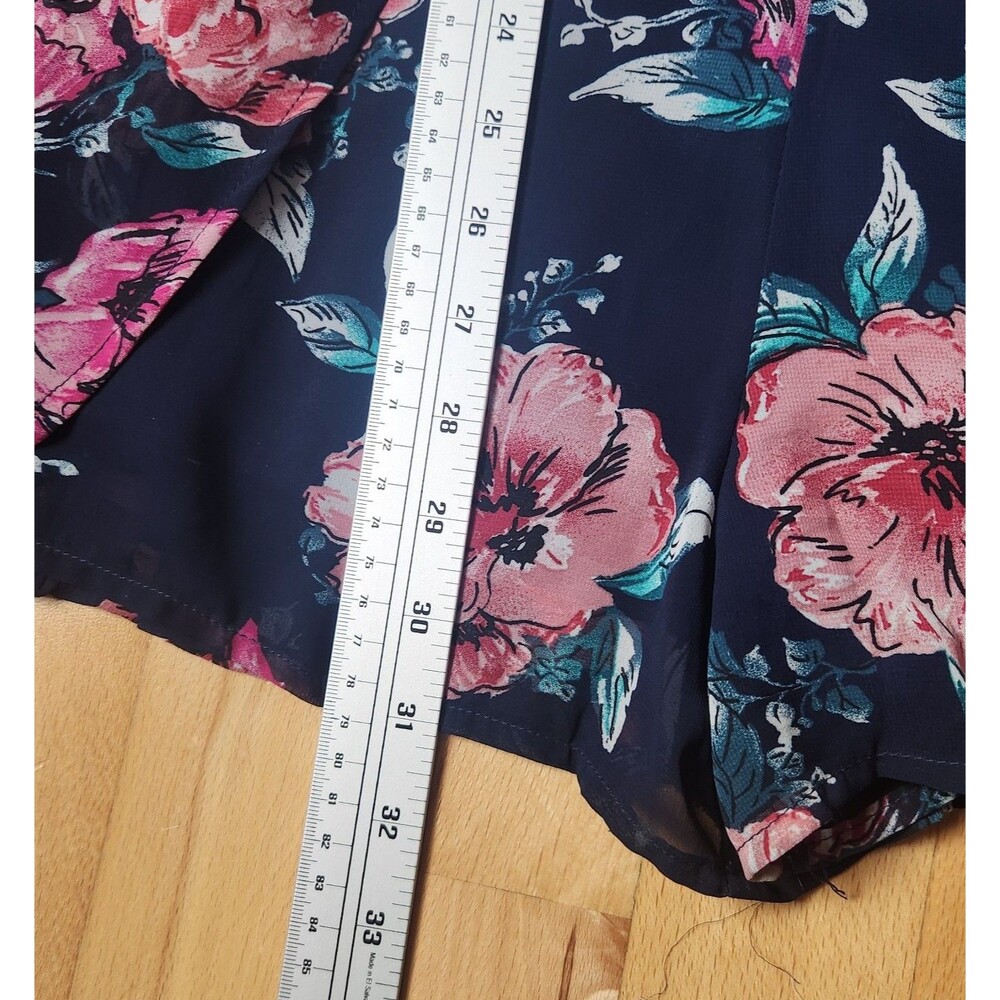 Xhilaration Navy Floral Flowy Romper, Medium - Picture 9 of 9
